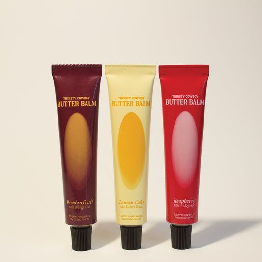 Butter Balm Trio: Passionfruit, Lemon Cake, Raspberry