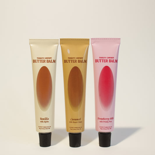 Butter Balm Trio: Vanilla, Caramel, Strawberry Milk